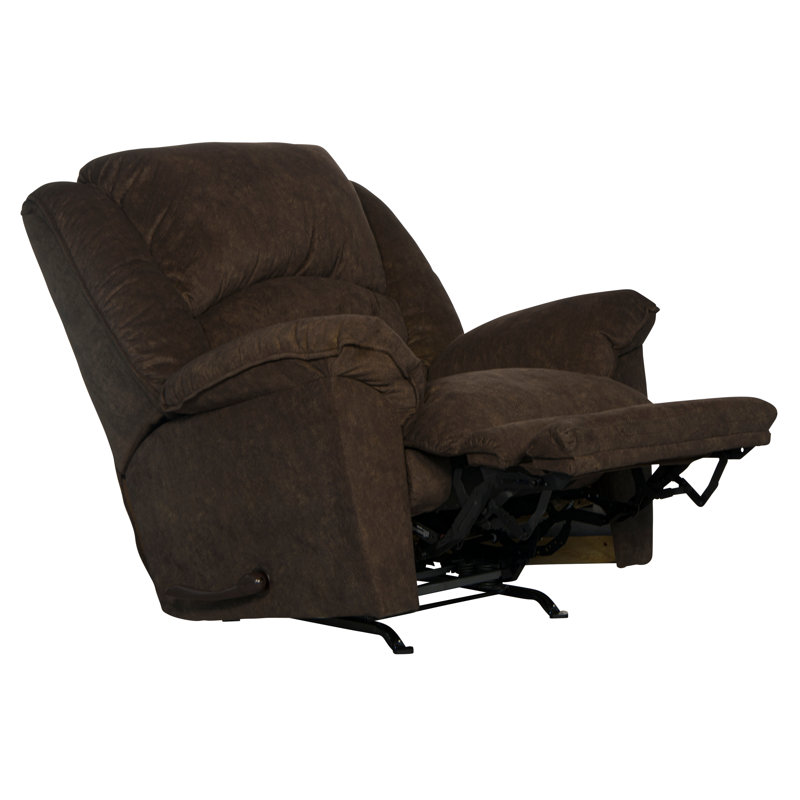 Fauteuil inclinable avec repose-pieds Rialto, Polyester brun, Manuel, À bascule