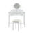 Modern Compact Vanity Desk With Reversible Mirror & Stool, White Finish For Small Rooms