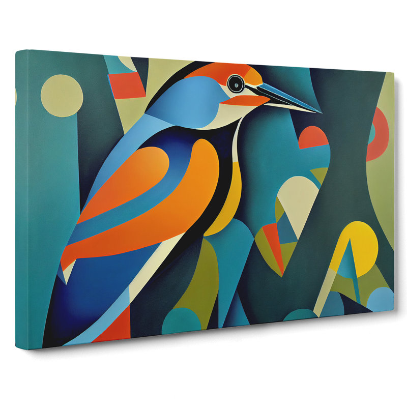 Kingfisher Bird Abstract Vol.5 - Wrapped Canvas, 35cm H x 50cm W x 3cm D