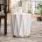 Antique White Side Table In Lightweight Concrete, 17.4" Height, & Stylish Concrete Table, 18.85 Lb, Build