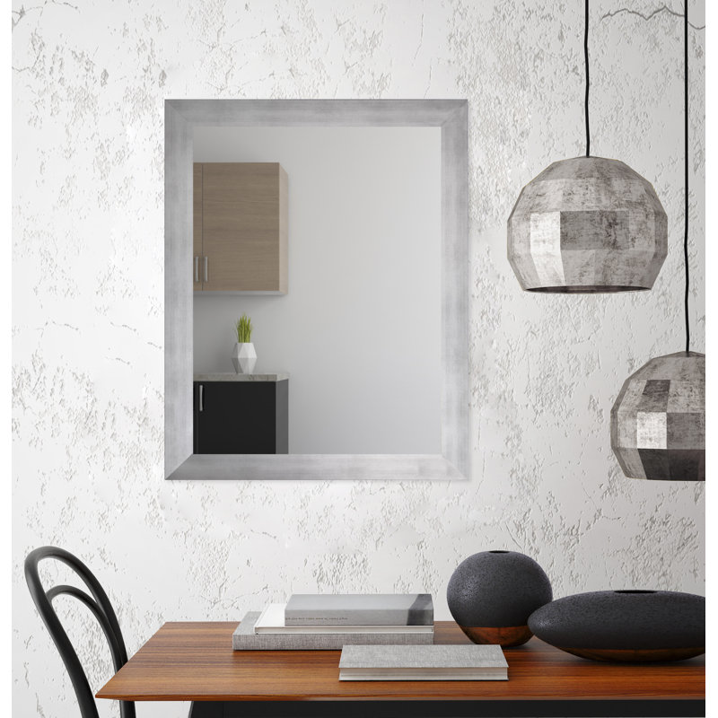 Miroir décoratif, 33 po x 50 po, Argenté mat