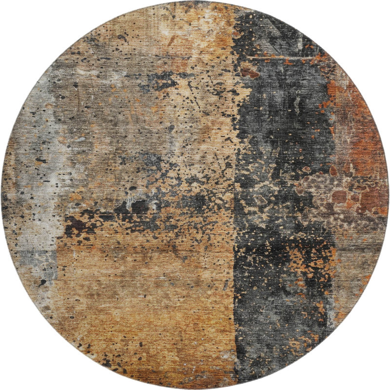 Premium Machine Washable Jessie AMF1205 Abstract Rug, Round 8'
