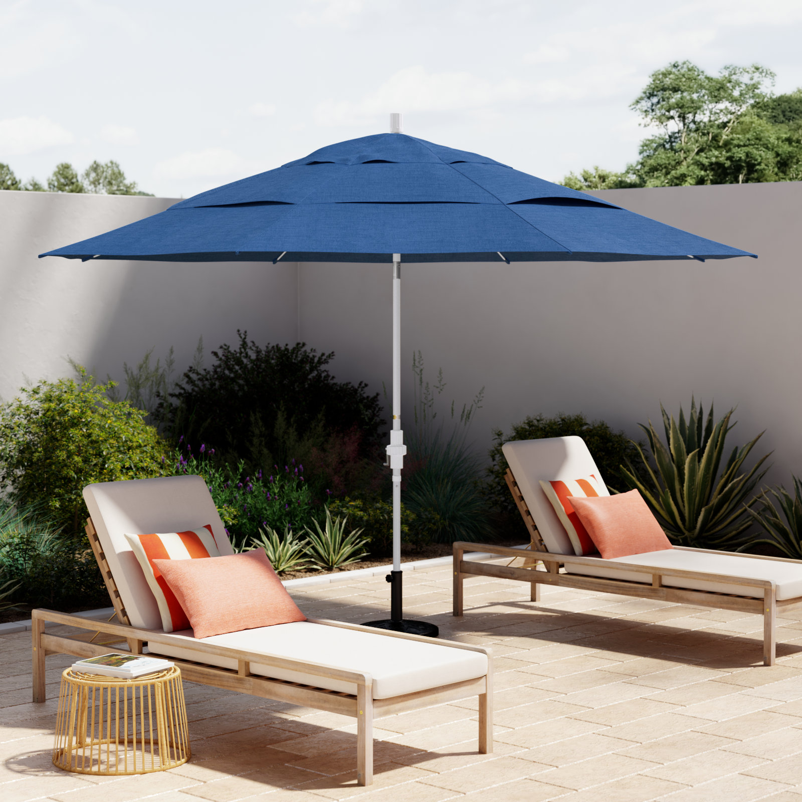 Brent 132'' Sunbrella® Outdoor Umbrella, Canvas Regatta Sunbrella® Canvas