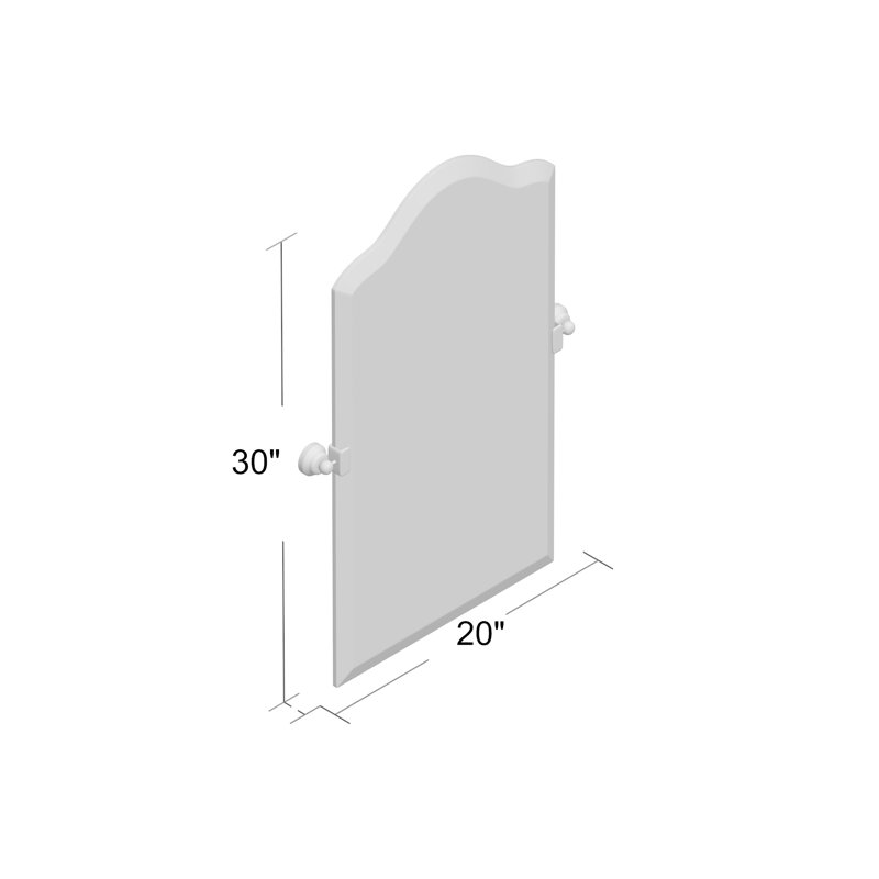 Miroir de salle de bain Volmer, Chrome poli, H 30 po x l 20 po