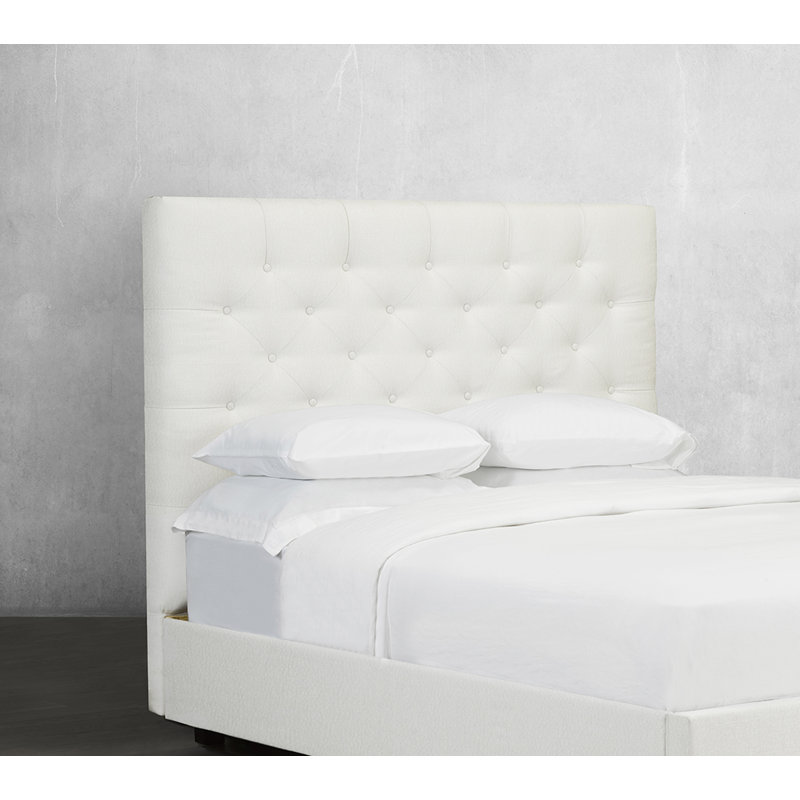 Tête de lit à panneau rembourré, Blanc, Grand