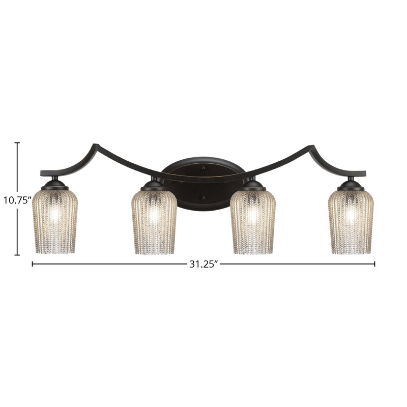 Barre d'éclairage de salle de bain 4 lumières Zilo, Argent argent, Graphite