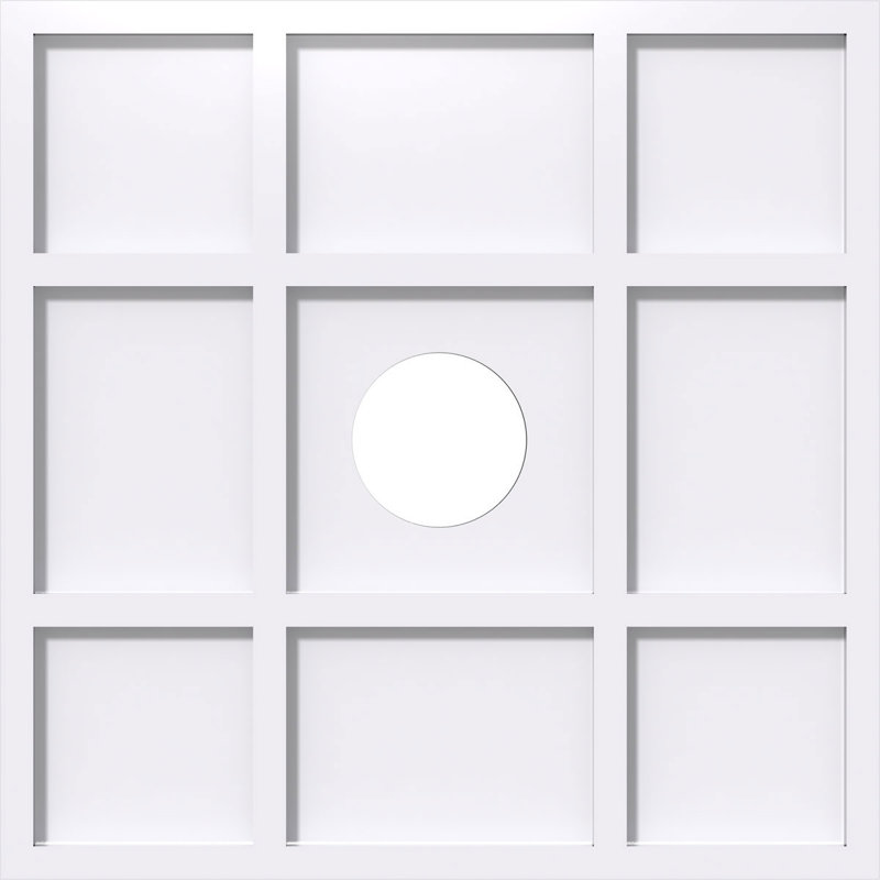 Médaillon de plafond contemporain Rubik, H 1 po x l 30 po x P 30 po