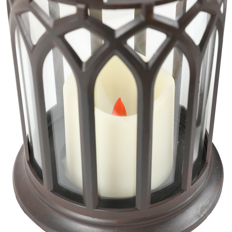 10.63'' Solar Powered Integrated LED Cylinder Lantern