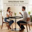 HOMCOM Round Bar Table, Dining Table with Tempered Glass Top and Steel Frame-387805388