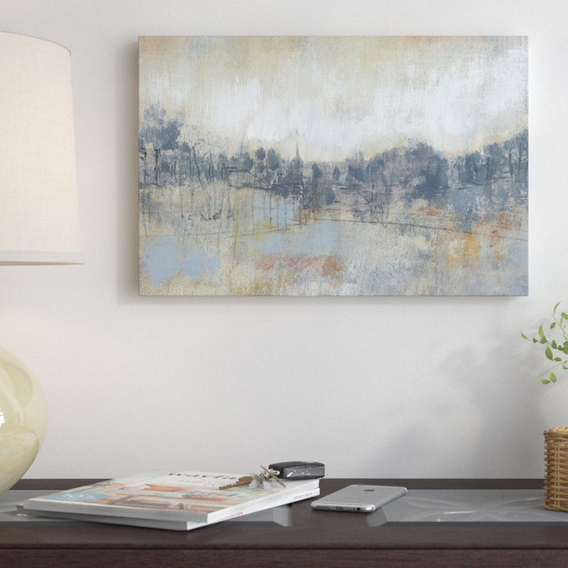 «Cool Gray Horizon I» par Jennifer Goldberger, reproduction d'art sur toile tendue, H 8 po x l 12 po x P 0,75 po, No Frame