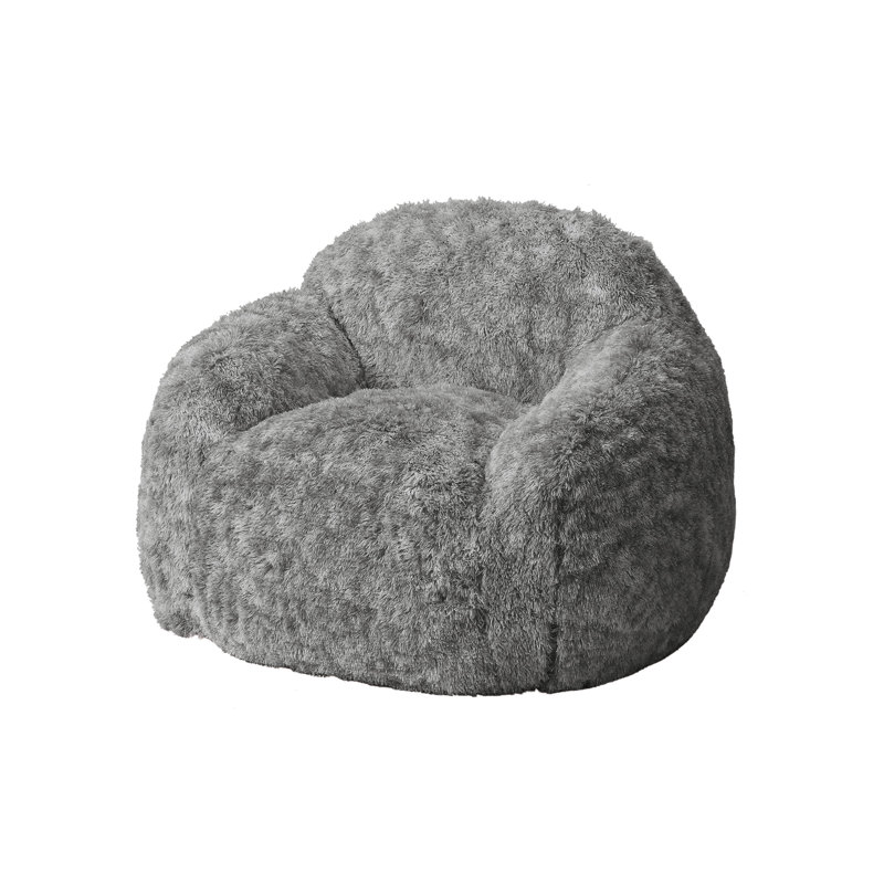 soft faux fur beanbag chair – Foam-padded lounge sofa – With armrests and washable cover – Ideal for bedroom, living room, reading, gaming , 94×96×65cm