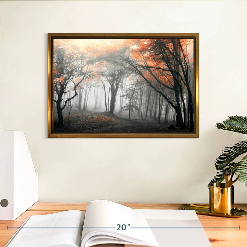 Autumn Grove II, Cadre flottant doré, 13 po x 9 po