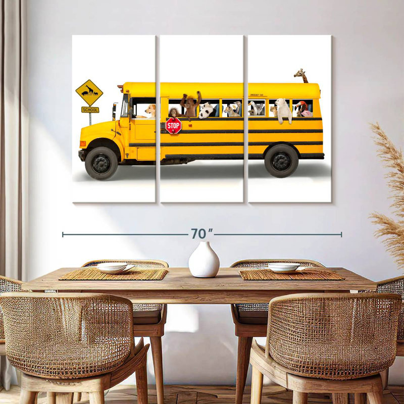 School Bus, 42" H x 65" W