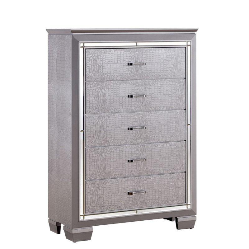 Commode 5 tiroirs Galle, Argent