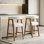 Tabourets de bar de 26 po de hauteur avec dossier, tabourets de comptoir confortables pour îlot de cuisine / salle à manger, ensemble de 2