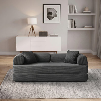 Canapé-lit à compression 78,8 po, futon confortable avec dossier coussiné et accoudoirs pour la chambre à coucher du salon