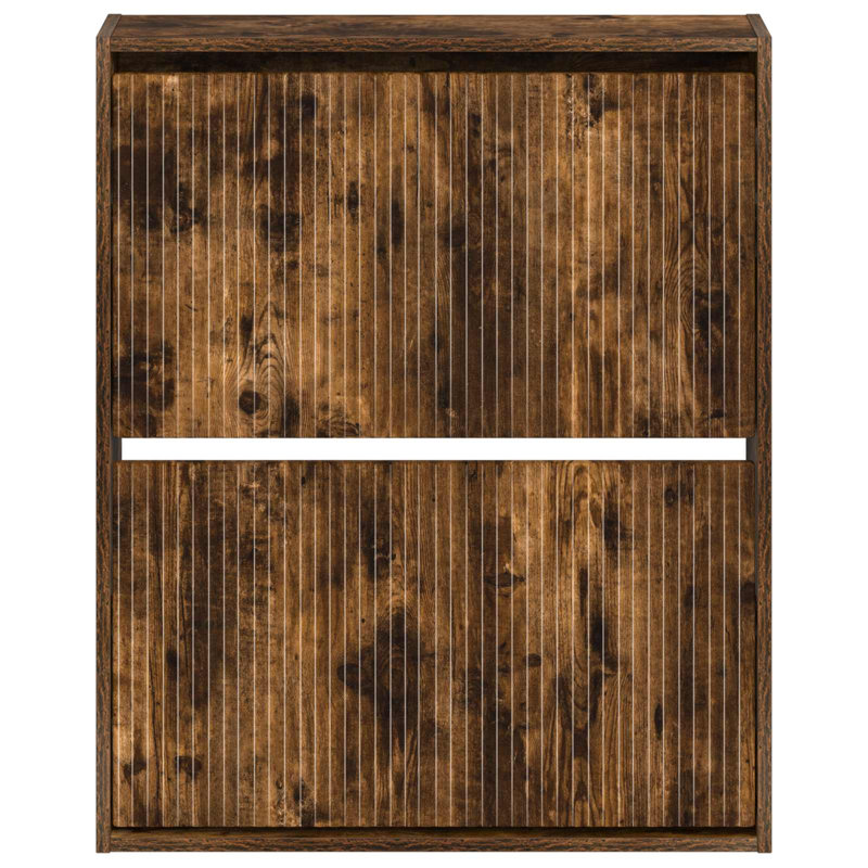Flip Down Shoe Storage, 86 cm H x 71 cm W x 17 cm D, Smoked Oak