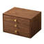 Boîte à bijoux en bois de noyer noir avec 3 tiroirs pour bagues-1724505107