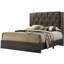 Grand lit pour chambre à coucher, finition grise, tête de lit, lit en bois d'hévéa moderne, gris-14570051