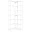 Nordic, 7 tablettes d'angle blanches, panneau de métal et de particules, bibliothèque hexagonale, côté, espace, structure, assemblage simple, 24,06 po de largeur, profondeur, 76,83 po de hauteur, blanc avec forme optimisée,