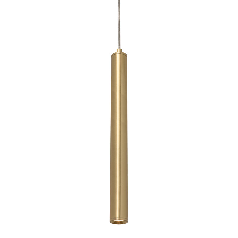 Luminaire suspendu cylindrique à 1 lumière DEL Emanee, Laiton satiné