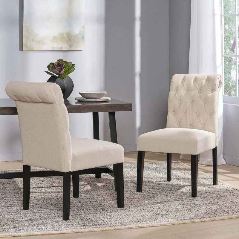 Ensemble de 2 chaises roulantes Broxton touffeté KD (ensemble de 2), Ivoire ivoire