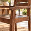 Ensemble de 2 chaises de salle à manger d'extérieur en bois d'acacia avec dossier à lattes résistant aux intempéries-1812624680