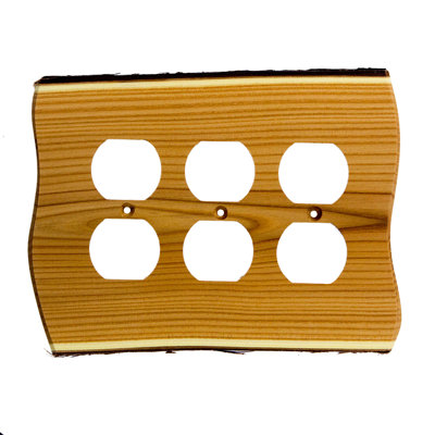 Rustic No Subject 3 - Gang Duplex Outlet Wall Plate