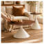 Ensemble de 2 tables basses rondes avec dessus en noyer et bases en forme de sablier blanc-1214556693-1214556698