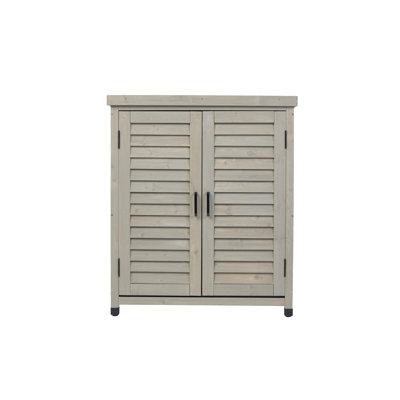 Banc de rempotage avec armoire de rangement et plateau de table en métal