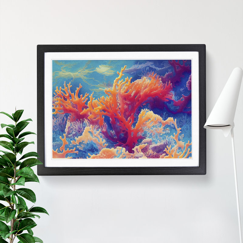 The Coral Reef Vol.4 - Single Picture Frame Print, Black, 46cm H x 64cm W
