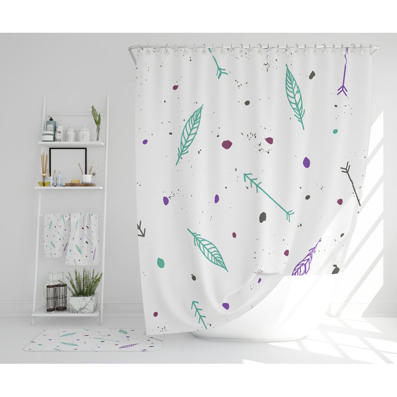 Naythan Polyester Shower Curtain Set