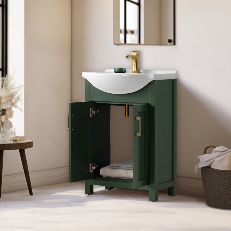 Ensemble de meuble-lavabo simple l 24 po Boesch, Vert Muir