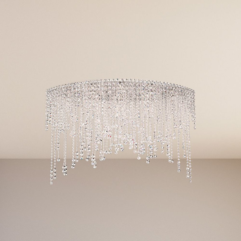 Chantant 8 - Light Flush Mount, Heritage Handcut Crystal Clear, 27.5" H x 43" W x 22" D