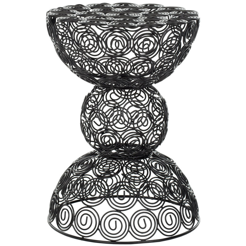 Grid Iron Accent Stool, Black