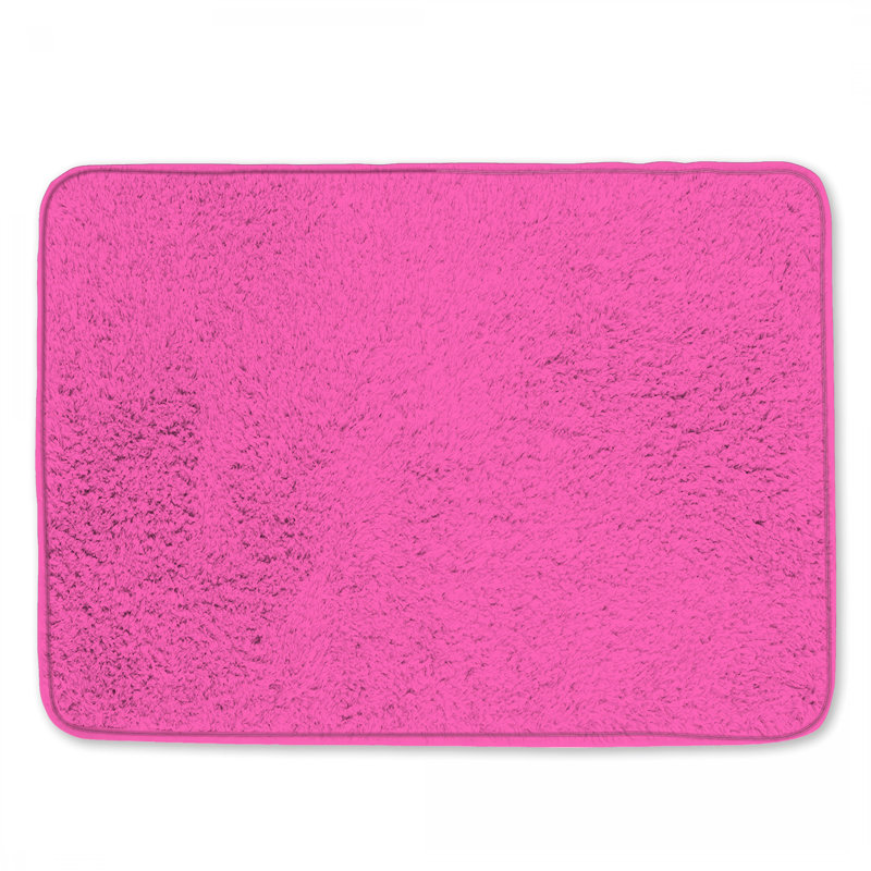 Tapis de bain uni à fond rose, 24 po L x 17 po L
