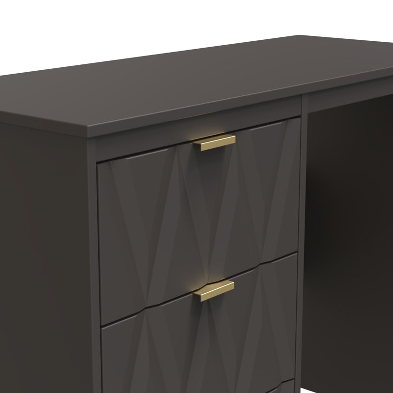 Las Vegas 3 Drawer Vanity in Graphite (Ready Assembled), Grey