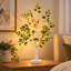 Lampe de table 24 "en bouleau blanc avec 24 lumières DEL blanc chaud