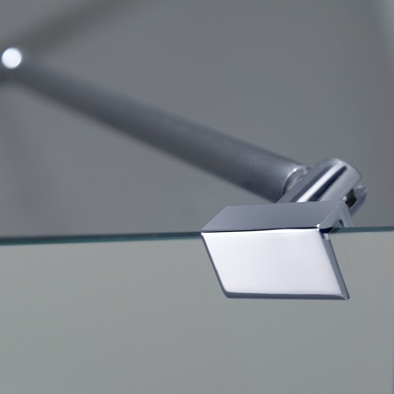 Avalux 35 in. W x 34 in. D x 72 in. H Frameless Shower Enclosure, Frosted Glass, Chrome