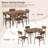 5 PCS Wood Square Kitchen Table & Chair Set with Metal Frame Storage Rack