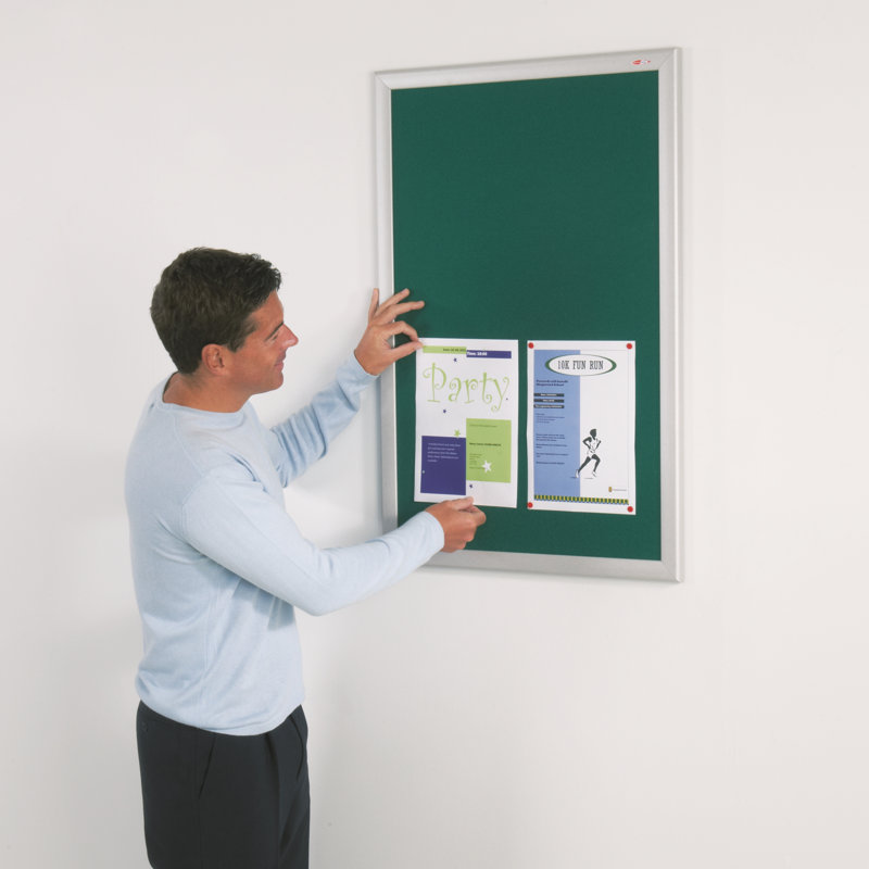Wall Mounted Bulletin Board, Green, 60 cm H x 90 cm W