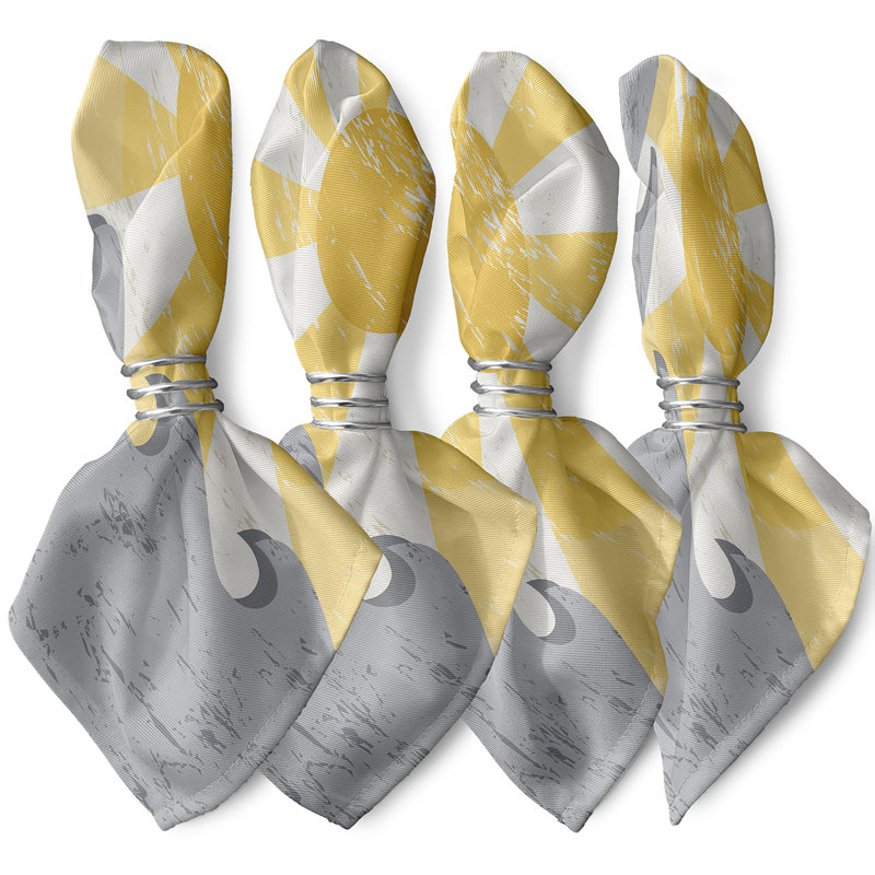 Ensemble de serviettes 4 pièces Almeida, L 18 po x L 18 po, Jaune