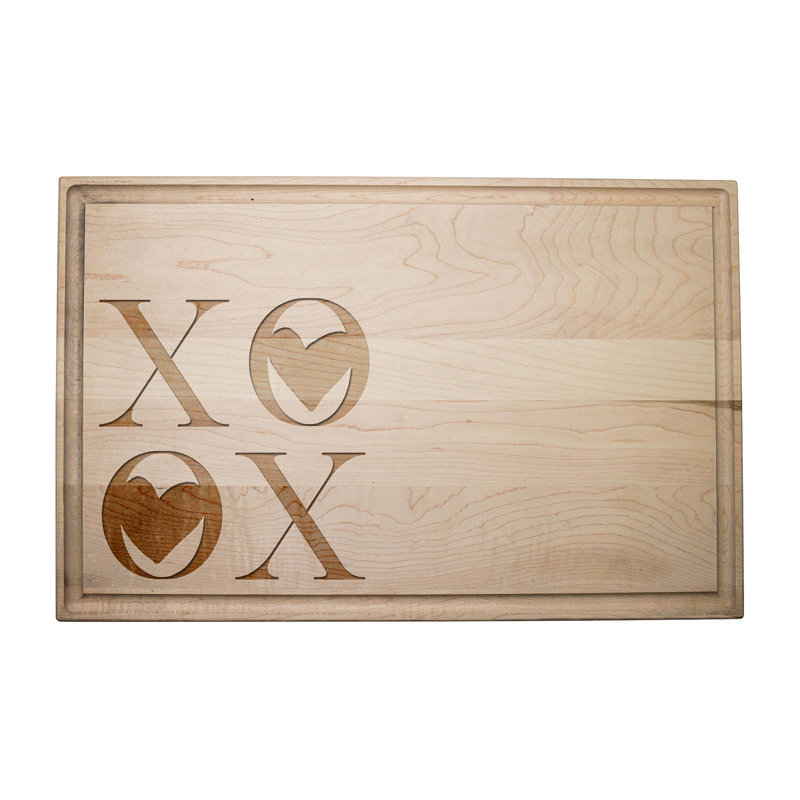 Planche à découper Xoxo avec cœurs, Érable