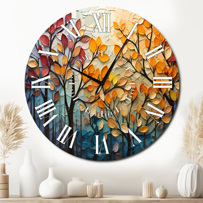Horloge murale Leaves Autumnal Symphony Patchwork I