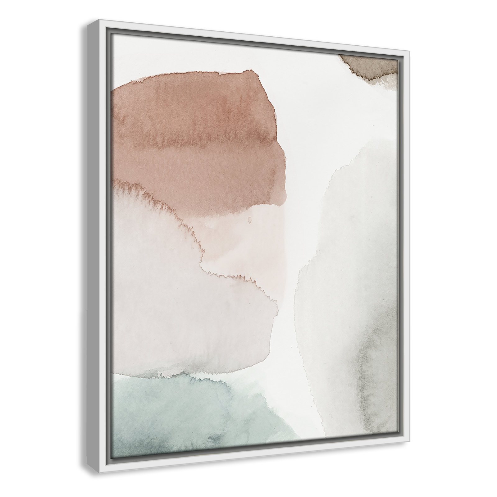 Weslyn "Hopeful II" Painting, White Framed, 21.5" H x 17.5" W x 2" D