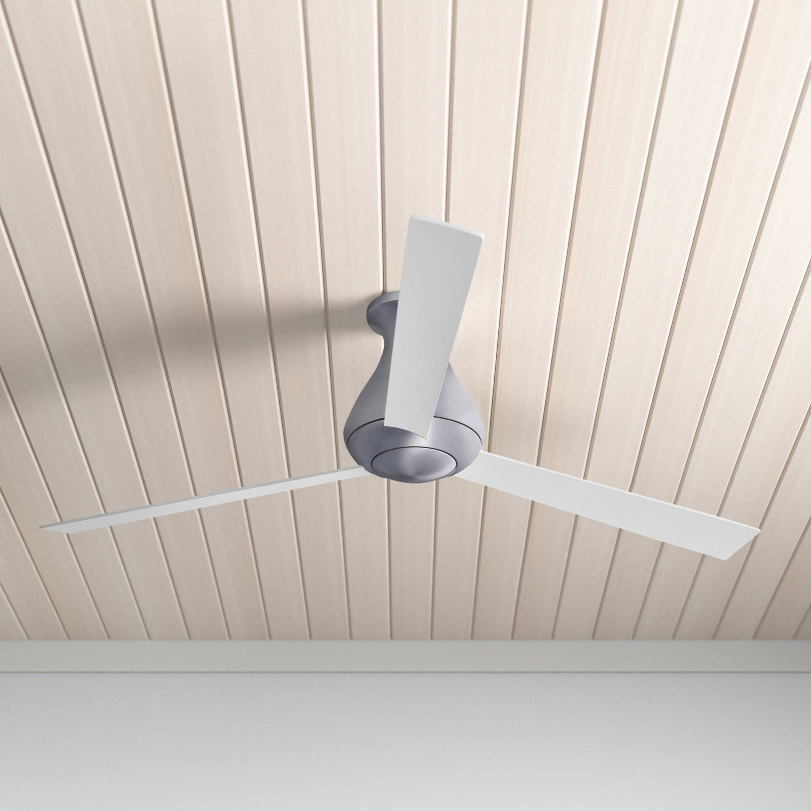 Altus 52'' 3 Blade Ceiling Fan, Brushed Aluminum, Handheld Remote Control (2-wire), White