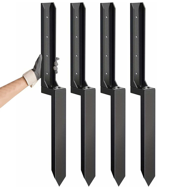 Fence Post Repair Stakes for Tilted and Broken Wooden Fence Post (Set of 4)
