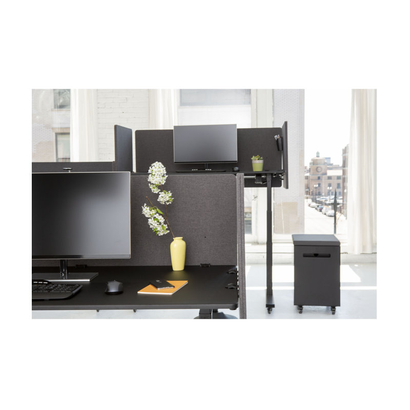 Ash Gray Acoustic Desk Divider with Clamp-on Design
