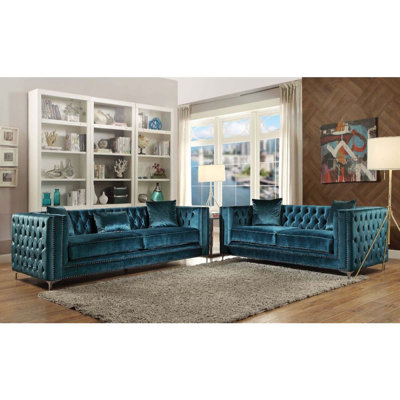 Capri Sofa Teal Velvet