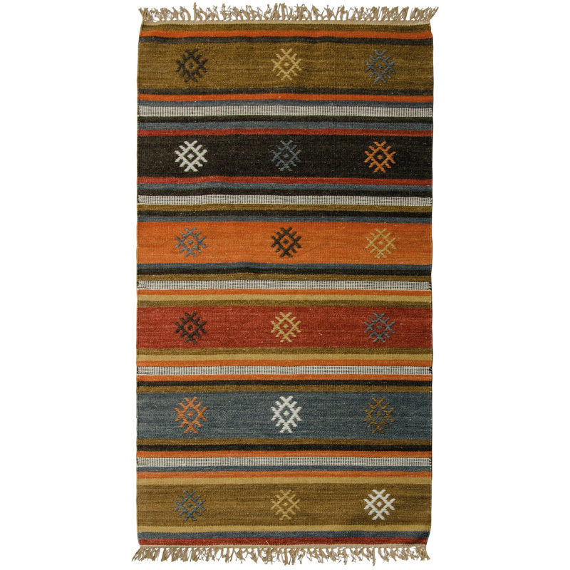 Strozier Striped Hand Woven Area Rug, Rectangle 75 x 135cm